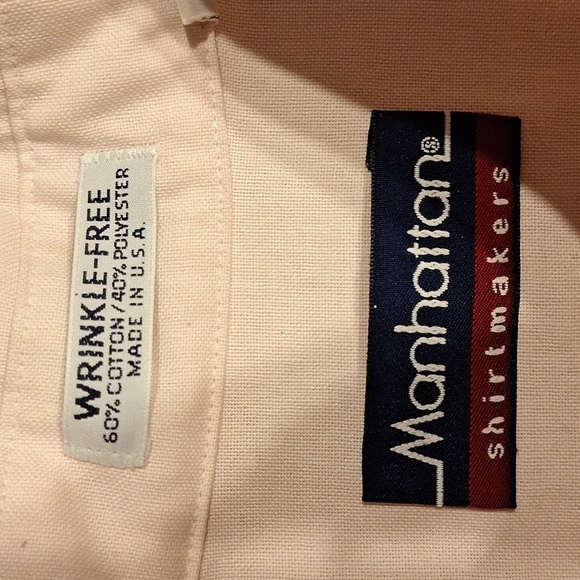 F Manhattan Shirtmaker solid pink long sleeve shirt size 18 1/2 - Picture 2 of 4